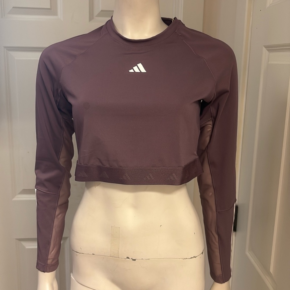 Adidas Athletic/Athleisure L/S Cropped Top, NWT!